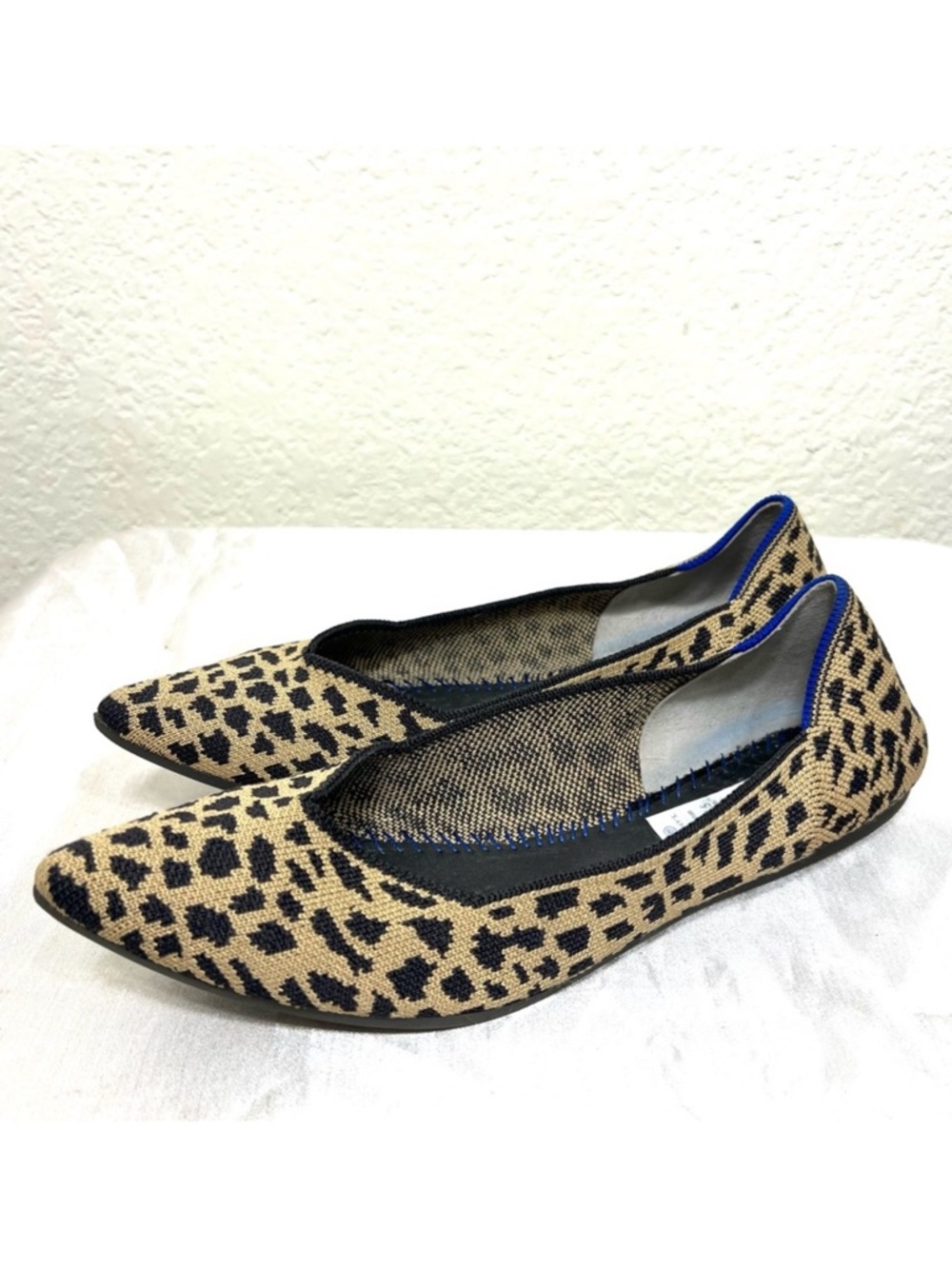 Rothy’s The Point Retired Leopard Cheetah Print Flats size 7.5